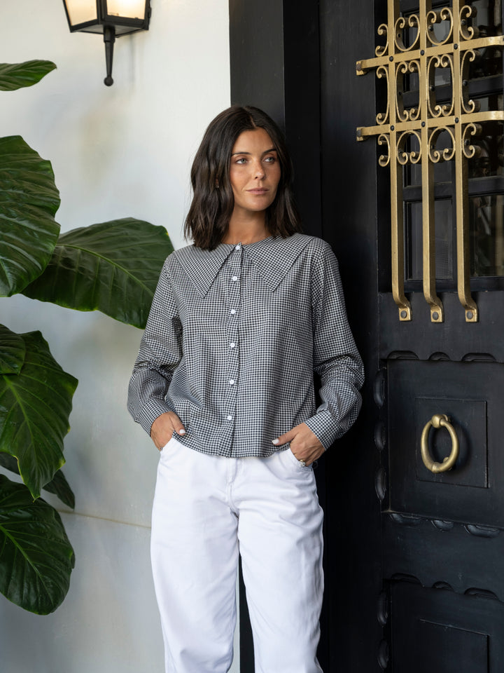 Blusa Vichy Negro