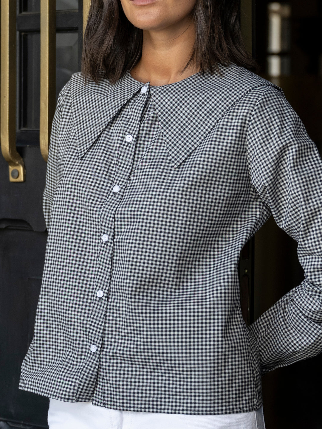 Blusa Vichy Negro