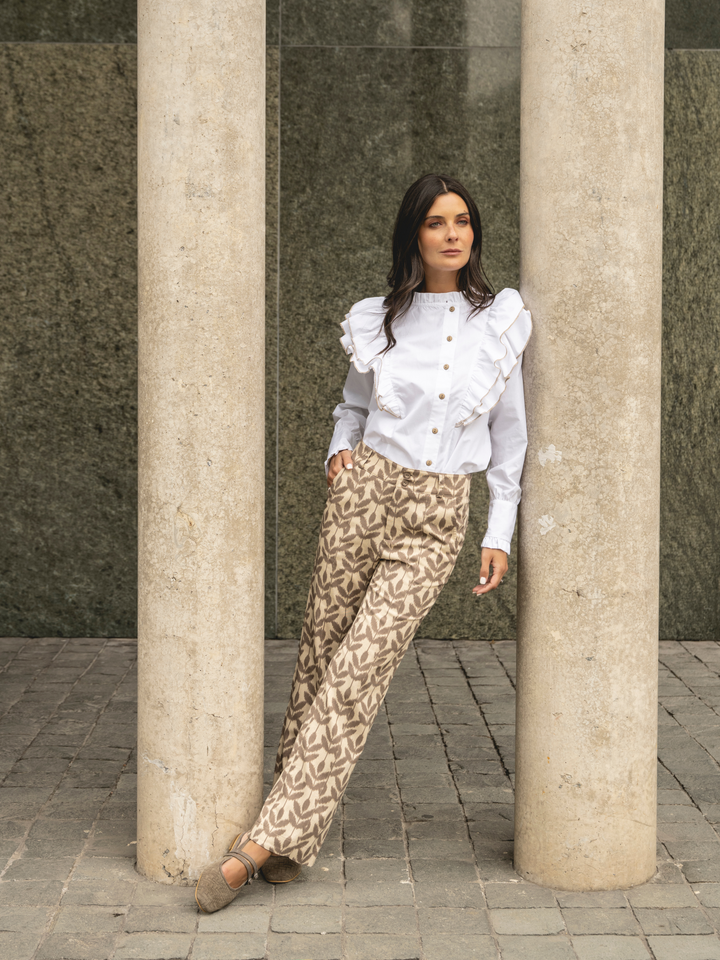 Pantalon Estampado Hojas