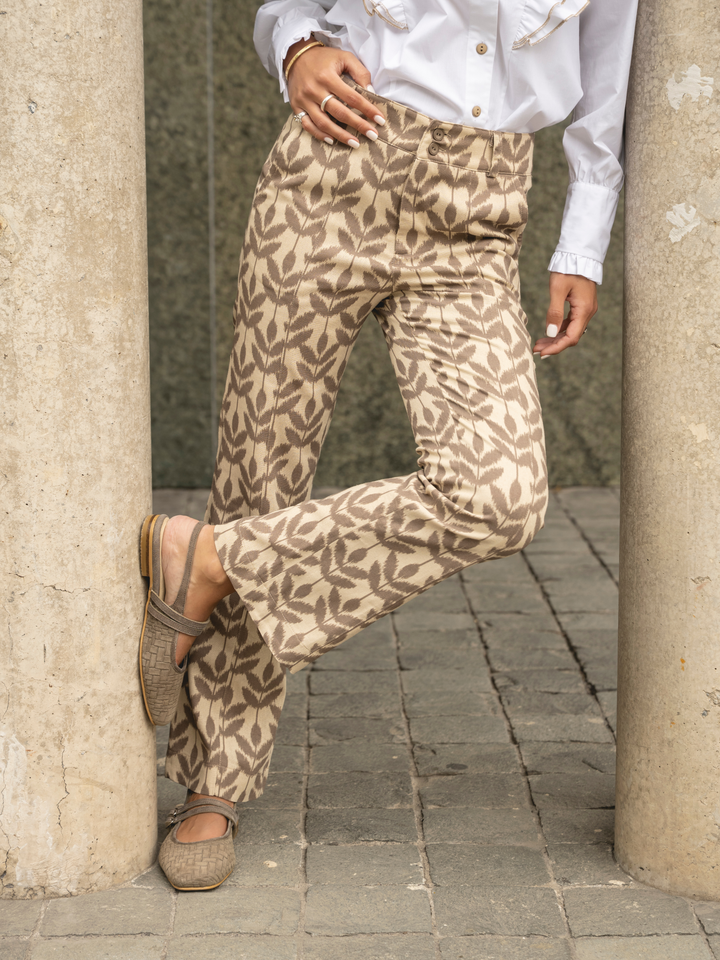 Pantalon Estampado Hojas