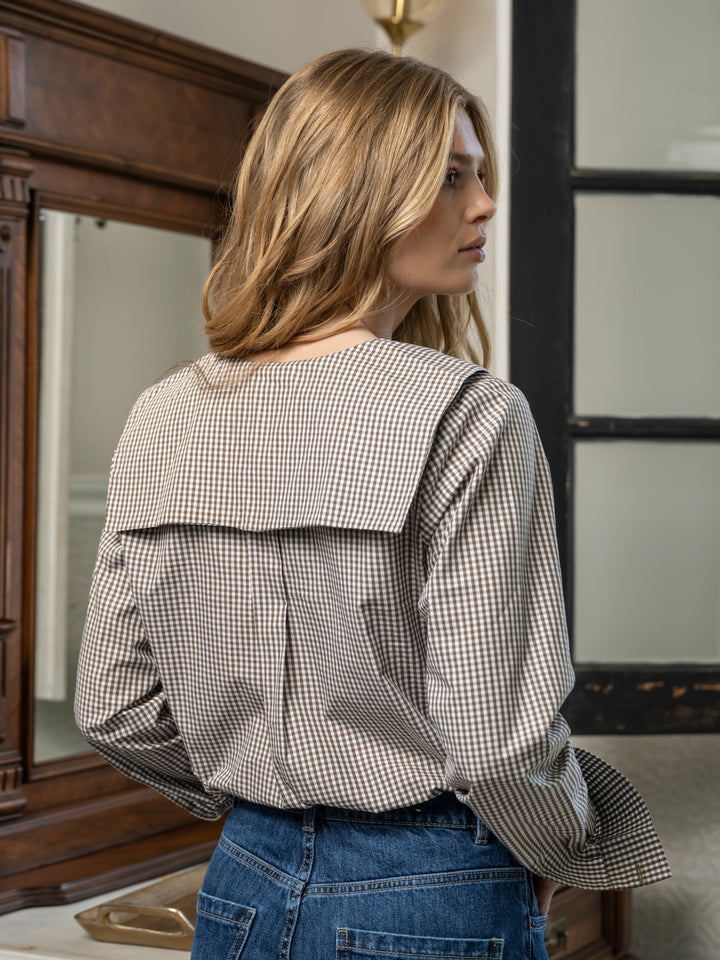 Blusa Vichy Café