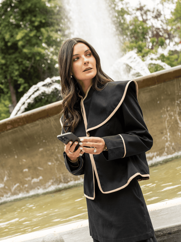 Chaqueta Cuello Bobo Negro