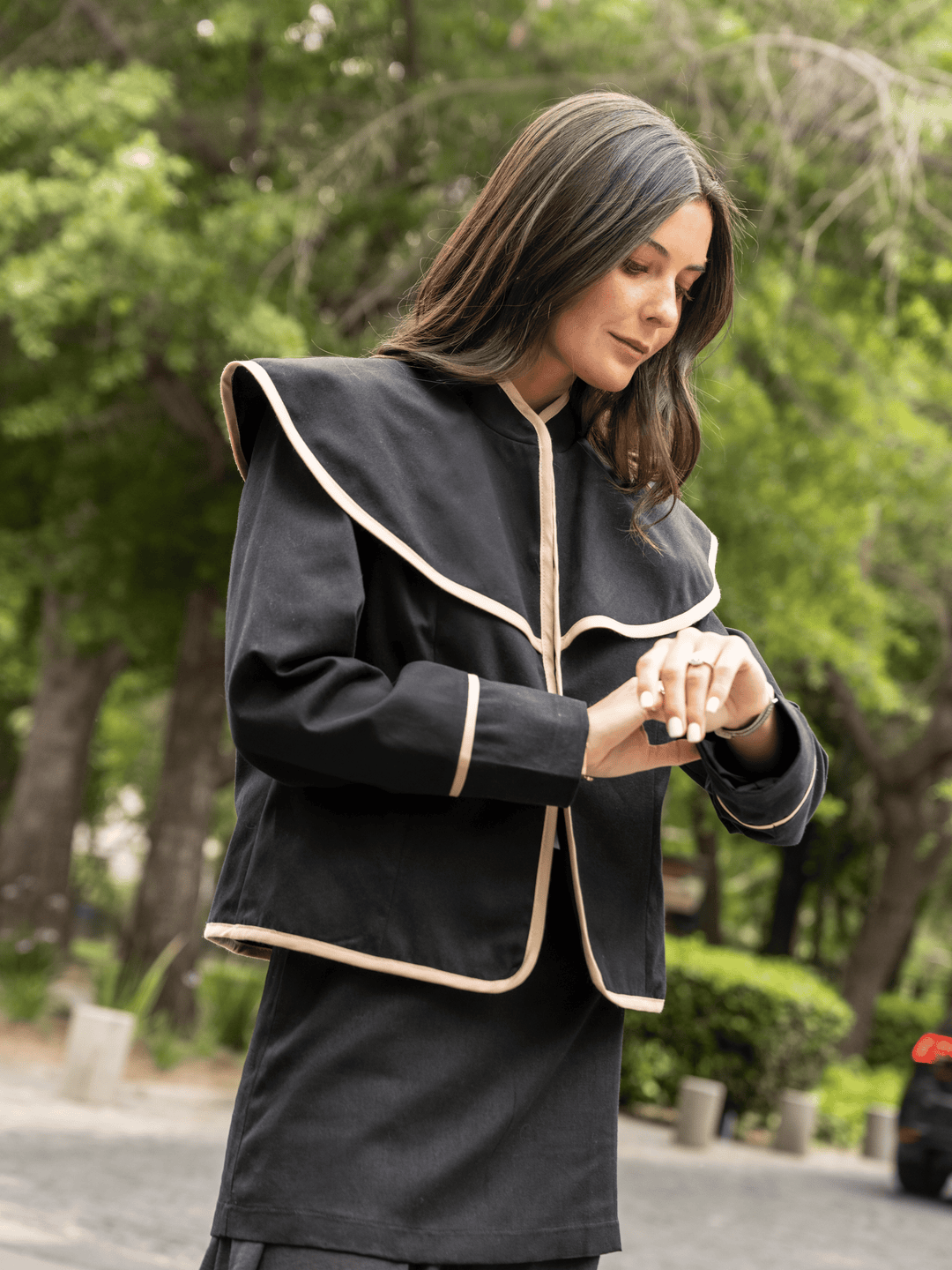 Chaqueta Cuello Bobo Negro