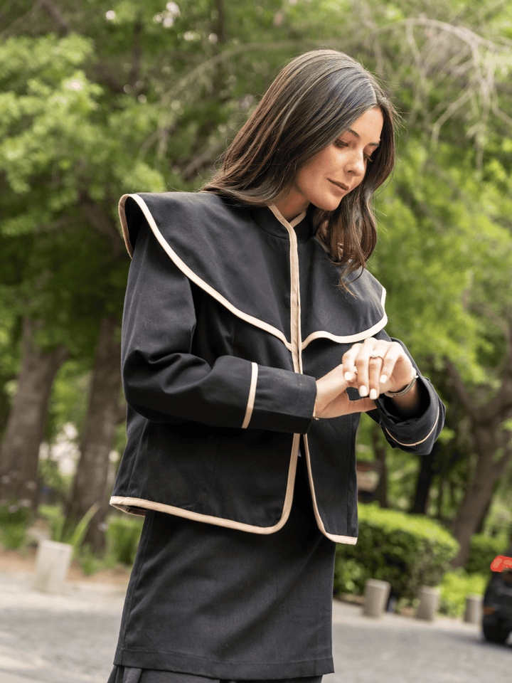 Chaqueta Cuello Bobo Negro