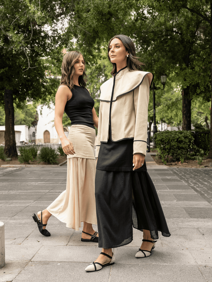 Chaqueta Cuello Bobo Beige