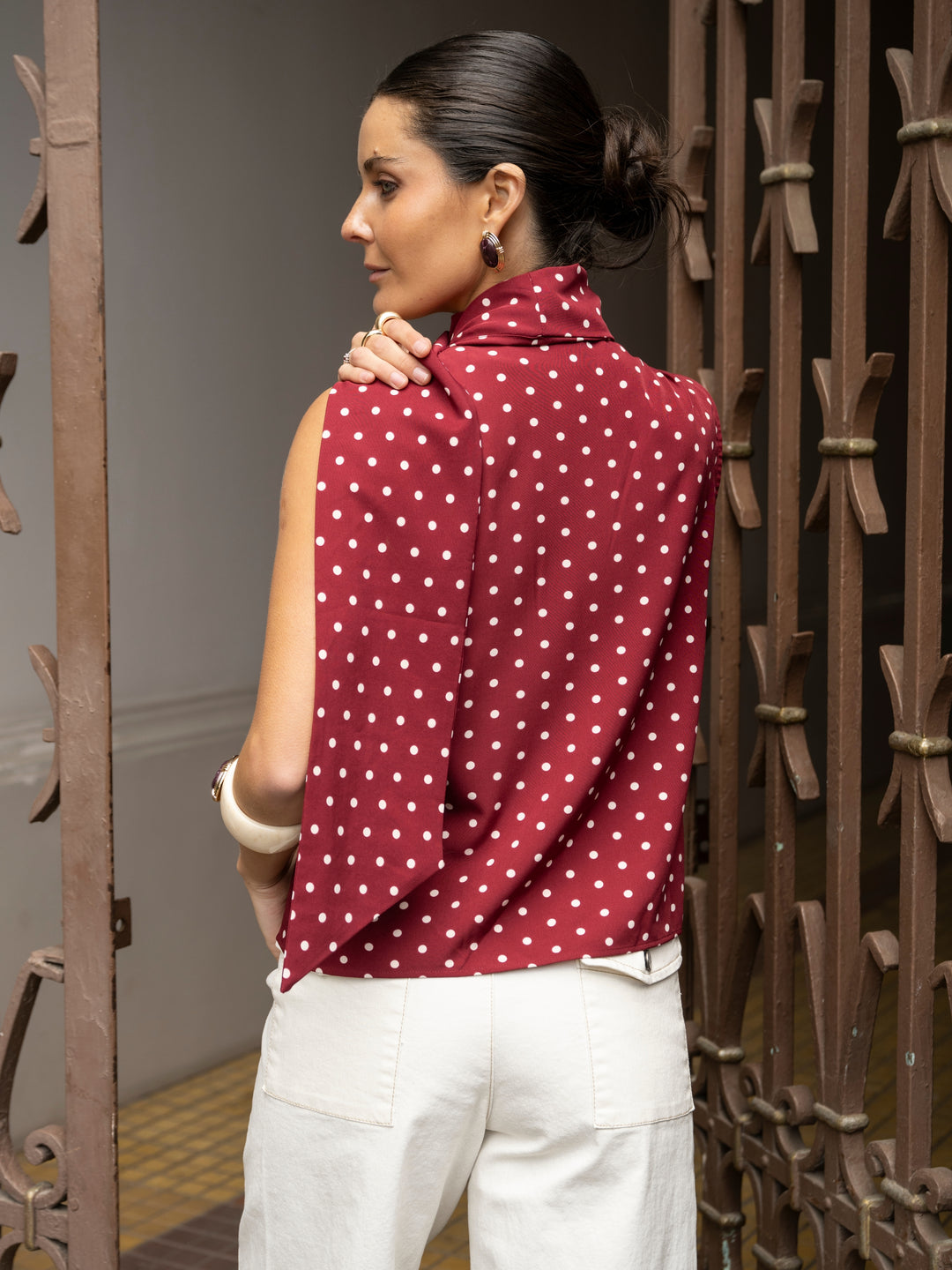 Blusa Pañuelo Burdeo