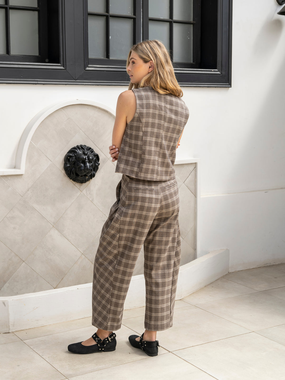 Pantalon Cuadros Gris