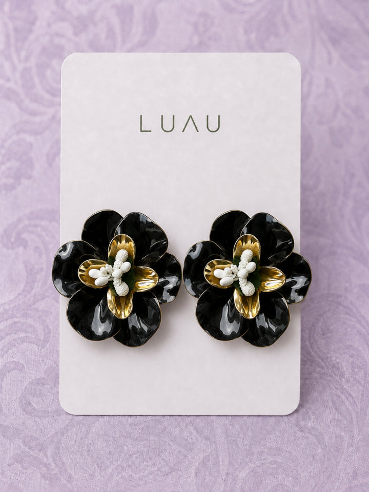 Aros Flor Negros
