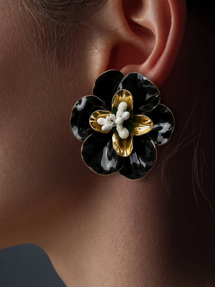 Aros Flor Negros