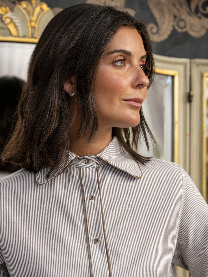 Blusa Líneas Café