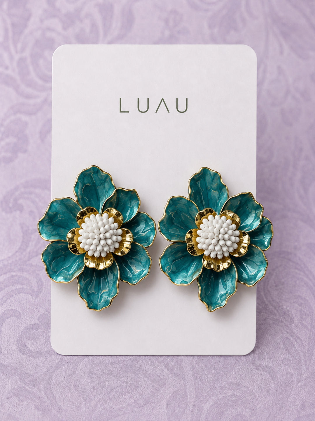 Aros Flor Turquesa
